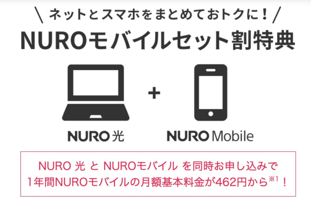 NUROモバイルとNURO光のセット割りは同時申し込みが条件